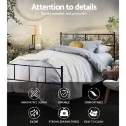 King Single Package | Wategos Metal Bed Frame Black & Bonita Euro Top Mattress (Medium Firm) -Home Luxe Store king single package wategos metal bed frame black bonita euro top mattress medium firm bedzy australia abn 18 642 972 209 963045