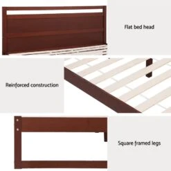 King Single Package | Witton King Single Wooden Bed Frame Walnut & Bonita Euro Top Mattress (Medium Firm) -Home Luxe Store king single package witton king single wooden bed frame walnut bonita euro top mattress medium firm bedzy australia 511429