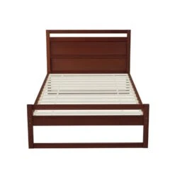 King Single Package | Witton King Single Wooden Bed Frame Walnut & Bonita Euro Top Mattress (Medium Firm) -Home Luxe Store king single package witton king single wooden bed frame walnut bonita euro top mattress medium firm bedzy australia 970401
