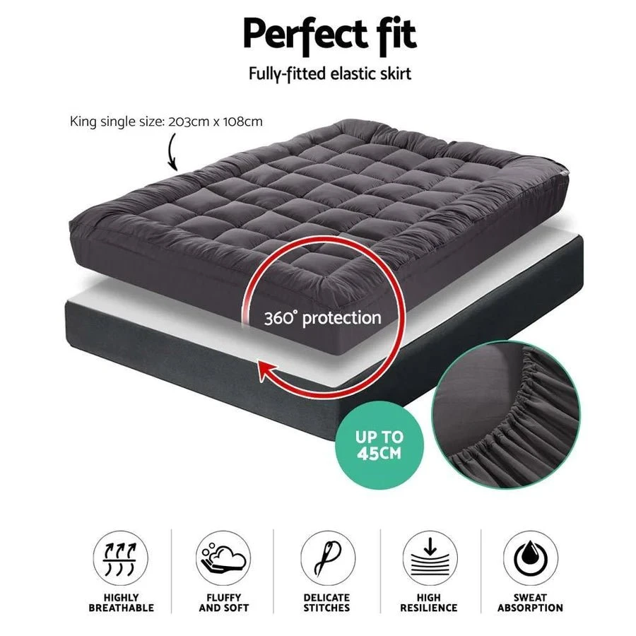 King Single Premium Package | Henley LED Storage Bed Frame Black, Alanya Euro Top Pocket Spring Mattress (Medium Firm) & Pillowtop Mattress Topper 19 King Single Premium Package | Henley LED Storage Bed Frame Black, Alanya Euro Top Pocket Spring Mattress (Medium Firm) & Pillowtop Mattress Topper - Image 19