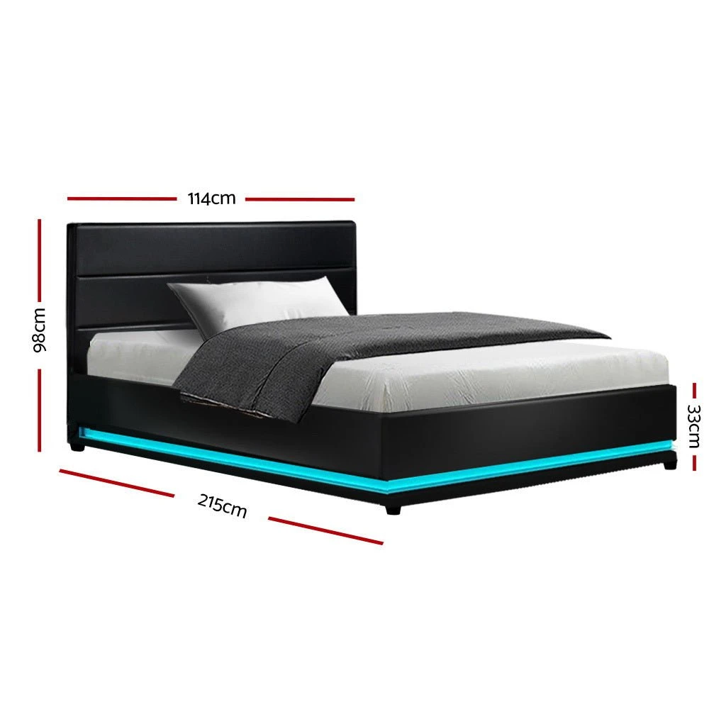 King Single Premium Package | Henley LED Storage Bed Frame Black, Alanya Euro Top Pocket Spring Mattress (Medium Firm) & Pillowtop Mattress Topper 3 King Single Premium Package | Henley LED Storage Bed Frame Black, Alanya Euro Top Pocket Spring Mattress (Medium Firm) & Pillowtop Mattress Topper - Image 3