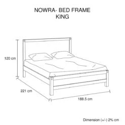 Nowra King Size Solid Wood Veneered Acacia Bed Frame - Oak -Home Luxe Store king size nowra bed frame bedzy australia 316565