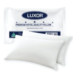 Luxor Australian Made Deluxe Hotel Quality Pillows Standard Size - Twin Pack