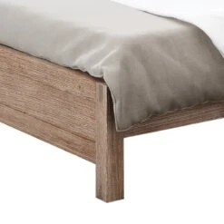 Nowra Queen Size Solid Wood Veneered Acacia Bed Frame - Oak -Home Luxe Store nowra wooden queen bed frame natural bedzy australia 885992