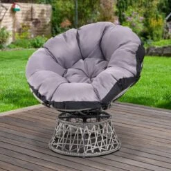 Outdoor Chairs Outdoor Furniture Papasan Chair Wicker Patio Garden Grey -Home Luxe Store outdoor chairs outdoor furniture papasan chair wicker patio garden grey furniture bar stools chairs bedzy australia 792940