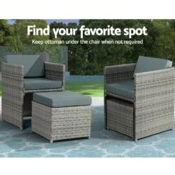 Outdoor Dining Set 13 Piece Wicker Table Chairs Setting Grey -Home Luxe Store outdoor dining set 13 piece wicker table chairs setting grey furniture outdoor bedzy australia 275321