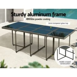 Outdoor Dining Set 13 Piece Wicker Table Chairs Setting Grey -Home Luxe Store outdoor dining set 13 piece wicker table chairs setting grey furniture outdoor bedzy australia 894683