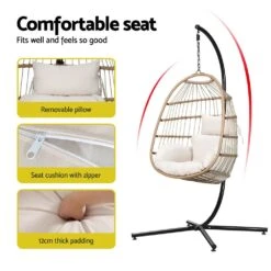 Outdoor Egg Swing Pod Chair Hammock With Stand Beach -Home Luxe Store outdoor egg swing pod chair hammock with stand beach bedzy australia abn 18 642 972 209 401637