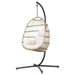Outdoor Egg Swing Pod Chair Hammock With Stand Beach