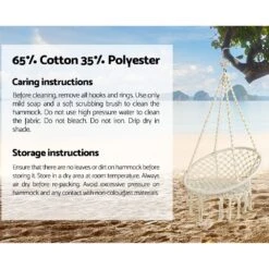 Outdoor Hammock Chair With Stand Cotton Swing Relax Hanging 124CM Cream -Home Luxe Store outdoor hammock chair with stand cotton swing relax hanging 124cm cream bedzy australia abn 18 642 972 209 236254