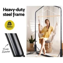 Outdoor Hammock Chair With Stand Hanging Hammock With Pillow Cream 12 Outdoor Hammock Chair With Stand Hanging Hammock With Pillow Cream -Home Luxe Store outdoor hammock chair with stand hanging hammock with pillow cream bedzy australia abn 18 642 972 209 223046