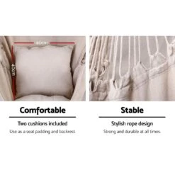 Outdoor Hammock Chair With Stand Hanging Hammock With Pillow Cream 14 Outdoor Hammock Chair With Stand Hanging Hammock With Pillow Cream -Home Luxe Store outdoor hammock chair with stand hanging hammock with pillow cream bedzy australia abn 18 642 972 209 460429