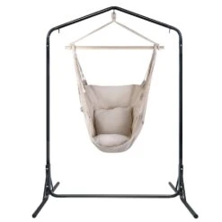 Outdoor Hammock Chair With Stand Hanging Hammock With Pillow Cream 10 Outdoor Hammock Chair With Stand Hanging Hammock With Pillow Cream -Home Luxe Store outdoor hammock chair with stand hanging hammock with pillow cream bedzy australia abn 18 642 972 209 902232