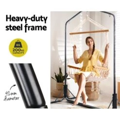 Outdoor Hammock Chair With Stand Swing Hanging Hammock Garden Cream -Home Luxe Store outdoor hammock chair with stand swing hanging hammock garden cream bedzy australia abn 18 642 972 209 161247