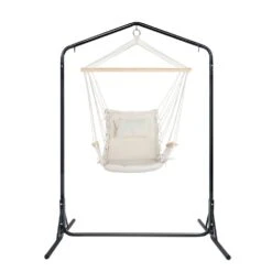 Outdoor Hammock Chair With Stand Swing Hanging Hammock Garden Cream -Home Luxe Store outdoor hammock chair with stand swing hanging hammock garden cream bedzy australia abn 18 642 972 209 915162
