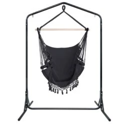 Outdoor Hammock Chair With Stand Tassel Hanging Rope Hammocks Grey -Home Luxe Store outdoor hammock chair with stand tassel hanging rope hammocks grey bedzy australia abn 18 642 972 209 464430