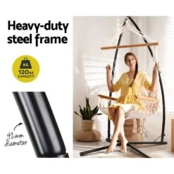 Outdoor Hammock Chair With Steel Stand Hanging Hammock Beach Cream -Home Luxe Store outdoor hammock chair with steel stand hanging hammock beach cream bedzy australia abn 18 642 972 209 447822