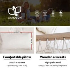 Outdoor Hammock Chair With Steel Stand Hanging Hammock Beach Cream -Home Luxe Store outdoor hammock chair with steel stand hanging hammock beach cream bedzy australia abn 18 642 972 209 849626