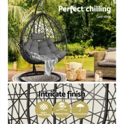 Outdoor Hanging Swing Chair Black -Home Luxe Store outdoor hanging swing chair black bedzy australia abn 18 642 972 209 902020
