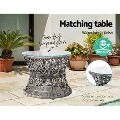 Papasan Chairs And Side Table Set (Grey) -Home Luxe Store papasan chairs and side table set grey bedzy australia abn 18 642 972 209 273273