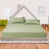 Pine Wood House Shaped Double Floor Bed White