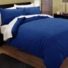 Pintuck Quilt Cover Set Blue Queen