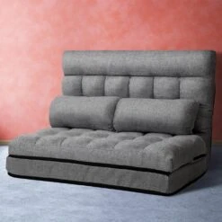 Portable 2-seater Floor Folding Sofa Bed (Grey) -Home Luxe Store portable 2 seater floor folding sofa bed grey bedzy australia 771114