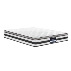 Queen Package | Bondi Bed Charcoal & Normay Pillow Top Mattress (Medium Firm) -Home Luxe Store queen package bondi bed charcoal normay pillow top mattress medium firm bedzy australia 228605