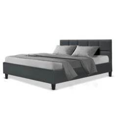 Queen Package | Bondi Bed Charcoal & Normay Pillow Top Mattress (Medium Firm) -Home Luxe Store queen package bondi bed charcoal normay pillow top mattress medium firm bedzy australia 850904