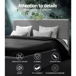 Queen Package | Coogee Bed Frame Grey & Bonita Euro Top Mattress (Medium Firm) -Home Luxe Store queen package coogee bed frame grey bonita euro top mattress medium firm bedzy australia 413639