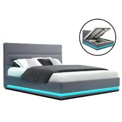 Queen Package | Henley LED Storage Bed Grey & Bonita Euro Top Mattress (Medium Firm) -Home Luxe Store queen package henley led storage bed grey bonita euro top mattress medium firm bedzy australia 448610