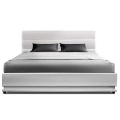 Queen Package | Henley LED Storage Bed White & Bonita Euro Top Mattress (Medium Firm) -Home Luxe Store queen package henley led storage bed white bonita euro top mattress medium firm bedzy australia 374719