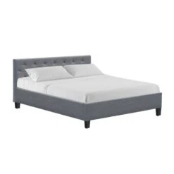 Queen Package | Hyams Bed Frame Grey & Bonita Euro Top Mattress (Medium Firm) -Home Luxe Store queen package hyams bed frame grey bonita euro top mattress medium firm bedzy australia 158816