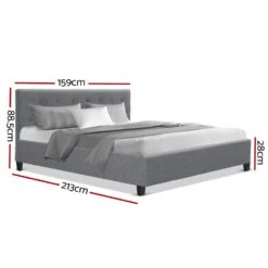Queen Package | Hyams Bed Frame Grey & Bonita Euro Top Mattress (Medium Firm) -Home Luxe Store queen package hyams bed frame grey bonita euro top mattress medium firm bedzy australia 920887