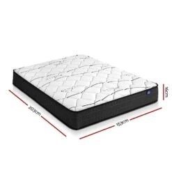 Queen Package | Ted Metal Bed Black & Glay Bonnell Spring Mattress (Medium Firm) -Home Luxe Store queen package ted metal bed black glay bonnell spring mattress medium firm bedzy australia 113151