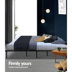 Queen Package | Ted Metal Bed Black & Glay Bonnell Spring Mattress (Medium Firm) -Home Luxe Store queen package ted metal bed black glay bonnell spring mattress medium firm bedzy australia 604024