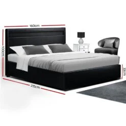Queen Package | Wanda LED Storage Bed Black & Bonita Euro Top Mattress (Medium Firm) -Home Luxe Store queen package wanda led storage bed black bonita euro top mattress medium firm bedzy australia 939101