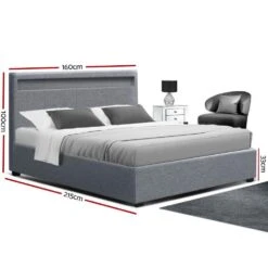 Queen Package | Wanda LED Storage Bed Grey & Bonita Euro Top Mattress (Medium Firm) -Home Luxe Store queen package wanda led storage bed grey bonita euro top mattress medium firm bedzy australia 136274