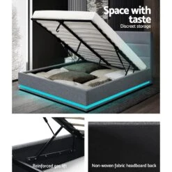 Queen Premium Package | Henley LED Storage Queen Bed Frame Grey, Luna Series Euro Top Mattress (Medium Firm) & Bamboo Mattress Topper! -Home Luxe Store queen premium package henley led storage queen bed frame grey luna series euro top mattress medium firm bamboo mattress topper bedzy australia abn 18 642 972 20 905432