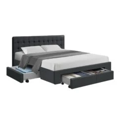 Queen Premium Package | Trinity Queen Bed Frame With Storage Charcoal, Luna Series Euro Top Mattress (Medium Firm) & Bamboo Mattress Topper! -Home Luxe Store queen premium package trinity queen bed frame with storage charcoal luna series euro top mattress medium firm bamboo mattress topper bedzy australia abn 18 642 776577