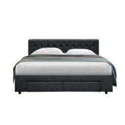 Queen Premium Package | Trinity Queen Bed Frame With Storage Charcoal, Luna Series Euro Top Mattress (Medium Firm) & Bamboo Mattress Topper! -Home Luxe Store queen premium package trinity queen bed frame with storage charcoal luna series euro top mattress medium firm bamboo mattress topper bedzy australia abn 18 642 850611