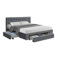 Queen Premium Package | Trinity Queen Bed Frame With Storage Grey, Luna Series Euro Top Mattress (Medium Firm) & Bamboo Mattress Topper! -Home Luxe Store queen premium package trinity queen bed frame with storage grey luna series euro top mattress medium firm bamboo mattress topper bedzy australia abn 18 642 972 311331