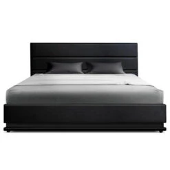 Queen Ultra Package | Henley LED Bed Black, 2 X LED Bedside Tables, Platinum Series 7 Zone Dual Euro Top Mattress, Pillowtop Mattress Topper & 4 X Pillows -Home Luxe Store queen ultra package henley led bed black 2 x led bedside tables platinum series 7 zone dual euro top mattress pillowtop mattress topper 4 x pillows bedzy austra 301414