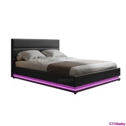 Queen Ultra Package | Henley LED Bed Black, 2 X LED Bedside Tables, Alanya Euro Top Pocket Spring Mattress, Pillowtop Mattress Topper & 4 X Pillows -Home Luxe Store queen ultra package henley led bed black 2 x led bedside tables platinum series 7 zone dual euro top mattress pillowtop mattress topper 4 x pillows bedzy austra 861581