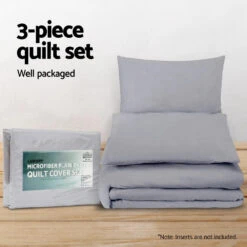Quilt Cover Set Classic Grey - King -Home Luxe Store quilt cover set classic grey king bedzy australia abn 18 642 972 209 199055