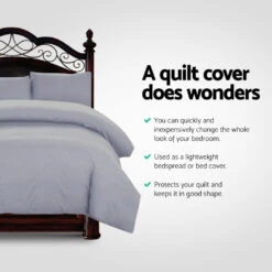 Quilt Cover Set Classic Grey - King -Home Luxe Store quilt cover set classic grey king bedzy australia abn 18 642 972 209 813809