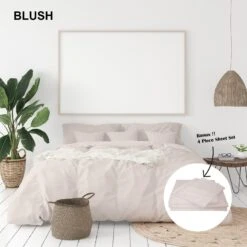 Royal Comfort 1000 Thread Count Bamboo Cotton Sheet And Quilt Cover Complete Set King Blush