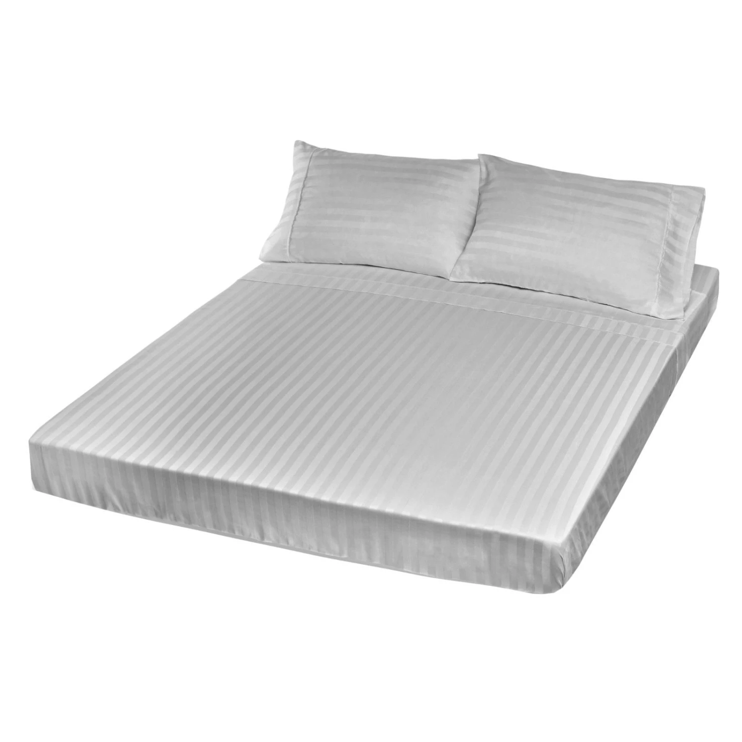 Royal Comfort 1200TC Sheet Set Damask Cotton Blend Ultra Soft Sateen Bedding Queen Silver 3 Royal Comfort 1200TC Sheet Set Damask Cotton Blend Ultra Soft Sateen Bedding Queen Silver - Image 3