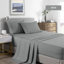 Royal Comfort 2000 Thread Count Bamboo Cooling Sheet Set Ultra Soft Bedding Double Mid Grey -Home Luxe Store royal comfort 2000 thread count bamboo cooling sheet set ultra soft bedding double mid grey bedzy australia 639066