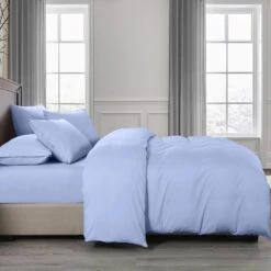 Royal Comfort 2000TC 6 Piece Bamboo Sheet & Quilt Cover Set Cooling Breathable King Light Blue -Home Luxe Store royal comfort 2000tc 6 piece bamboo sheet quilt cover set cooling breathable king light blue bedzy australia 643147